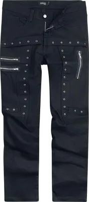 Produktbild von Gothicana by EMP Herren schwarze Jeans mit Einschubtaschen W34L34