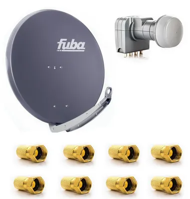 Produktbild von Fuba DAA 850 A Satellitenantenne 85cm Alu Anthrazit DEK 417 Quad LNB 8x F-Stecker