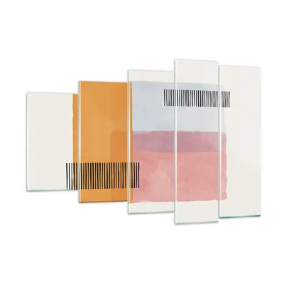 Produktbild von Bilder auf glas - 5 Teile - Aquarell Rechtecke Linien - 150x100cm - Glasbilder - Wandbilder - Bilder - Wanddekoration aus Glas - Glas Bilder - Wandbild auf Glas - GEG150x100-4669