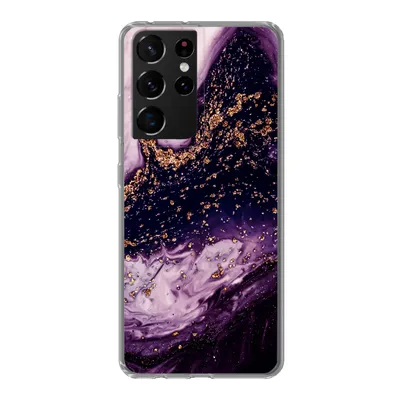 Produktbild von MuchoWow® Handyhülle Schutzhülle Hülle für Samsung Galaxy S21 Ultra Marmor - Gold - Naturstein Silikon Softcase Handy Hülle - Mobiltelefon