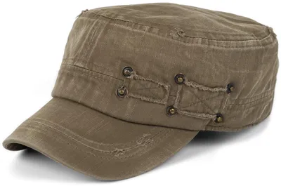 Produktbild von styleBREAKER Uni Military Cap im Destroyed Vintage Look | verstellbares Army Cap aus Baumwolle | Used Look Schirmmütze für Herren und Damen