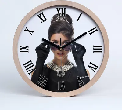 Produktbild von Holzuhr 20fi cm wanduhr - schwarze Spitzen - Frau in den Gläsern