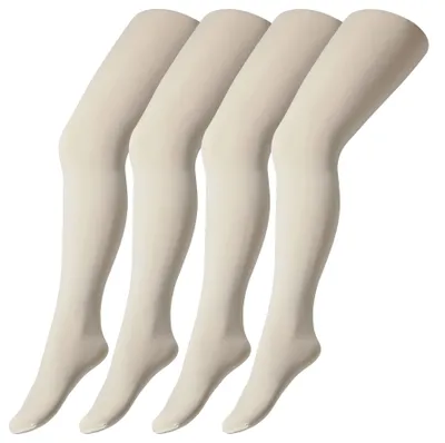 Zdjęcie produktu dla Kamano – damskie i męskie, dziecięce legginsy, online. Dziecięce, cienkie legginsy, 40 den, zestaw 4 sztuk. Kolor: ecru