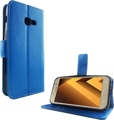 Produktbild von Schutz Hülle Blumen für Handy Samsung Galaxy A3 2017 Blau