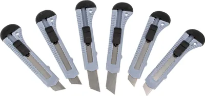 Produktbild von MASTERPROFF PROFESSIONAL Cuttermesser Set 6-tlg. Abbrechmesser 18mm, Paketmesser 60007