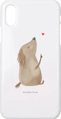 Produktbild von Mr. & Mrs. Panda Iphone 10 Handyhülle Hund Liebe - Weiß - Geschenk, Sprüche, Cover, Handy, X, Niedlich, Herz, Hunde, Hülle