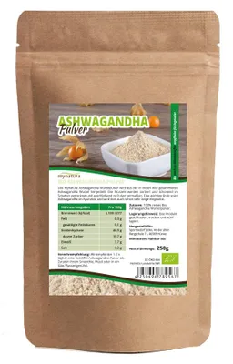 Produktbild von Mynatura  Ashwagandha Pulver (ab 250g) - 1 Beutel