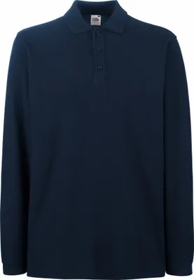 Produktbild von Fruit Of The Loom Premium Herren Polo-Shirt, Langarm BC1383 (2XL) (Dunkelblau)