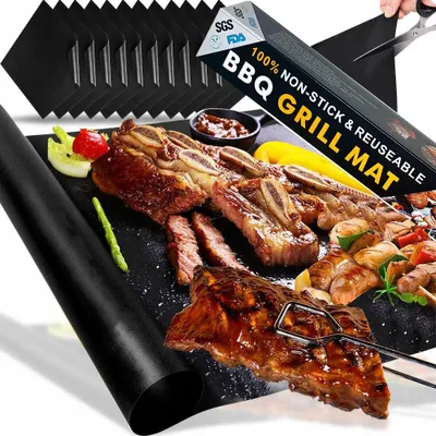 Produktbild von Teflon Grillmatte für Backofen, 12 Stück, Wiederverwendbar