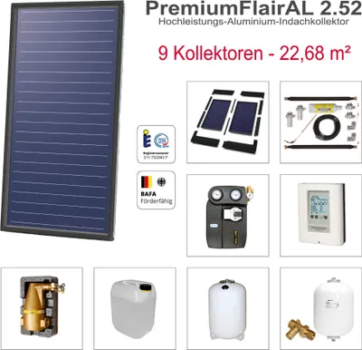 Produktbild von Solarbayer PremiumFlairAL Indach-Solarpaket 9 Bruttofläche 22,68 m² Solaranlage