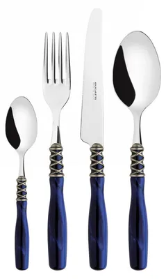 Immagine prodotto di ARIANNA Ghiera Argento Anticato, Posate Set 24 Pz, Scatola Compact, Casa Bugatti