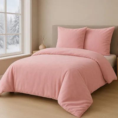 Produktbild von Malika Mikrofaser-Cashmere-Touch-Bettwäsche 3-teilig, 200 × 200 + 2 × 80 × 80 cm, Rosa