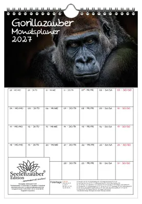 Produktbild von Gorillazauber Planer DIN A4 Kalender für 2027 Affen - Seelenzauber