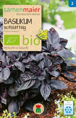 Artikelbild 1 von 'BIO Basilikum rotblättrig einjährig' aus der Kategorie Basilikumsamen