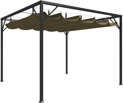 Produktbild von Gartenpavillon mit Ausziehbarem Dach 3x3 m Taupe 180 g/m² , Pavillons & Partyzelte Design 2024