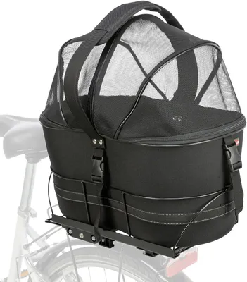 Productafbeelding van Fietsmand voor honden voor op de bagagedrager - tot 6 kg - zwart