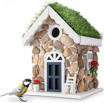 Produktbild von Famanu Vogelhaus Dekorativ - Hängendes Vogelhaus für Garten, Balkon, Terrasse