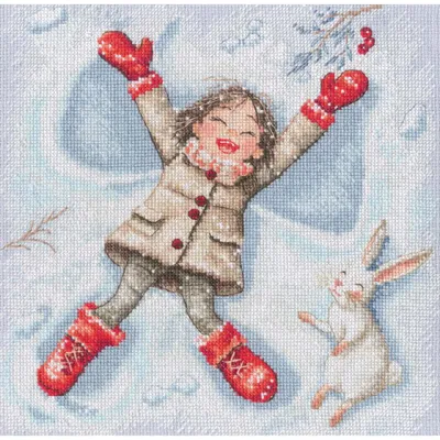 Zdjęcie produktu dla Zestaw do haftu krzyżykowego RTO "Śnieżny Anioł", 23,5x23,5cm