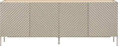 Produktbild von 4-türiger Sideboard   MDF – Beige und hell naturfarben – TASIBA