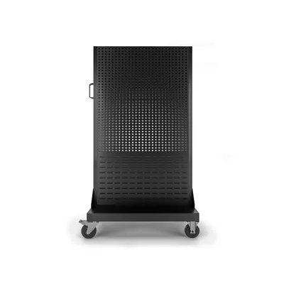 Obrázek produktu pro Dílenský vozík na nářadí U04 stěna s otvorem na nářadí pro garážovou dílnu práškový lak pojízdný 155,5 cm x 96,5 cm x 61 cm (v x š x h), barva: černá