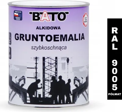 Zdjęcie produktu dla Gruntoemalia Alkidowa Szybkoschnąca Czarna Półmat 0,8L