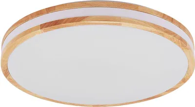 Produktbild von Lindby LED-Deckenlampe Emiva, 50 cm, Holz hell, CCT