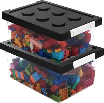 Produktbild von Greentainer Aufbewahrungsbox Spielzeug 2er Set Kunststoff stapelbar für Kinderzimmer