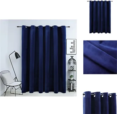 Produktbild von vidaXL Verdunkelungsvorhang mit Metallösen Smat Dunkelblau 290x245 cm -  Vorhänge & Gardinen