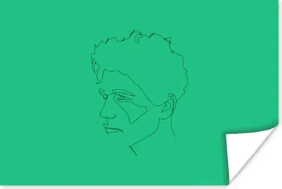 Produktbild von MuchoWow® Poster Strichzeichnung - Gesicht - Mann 120x80 cm - Bilder