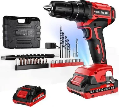 Productafbeelding van Accuschroevendraaier 21V met 2000mAh Accu, 45Nm Koppel, 25+3 Draaimomentstanden, 2 Versnellingen, LED, Oplader & Batterijlaadindicator, Ideaa