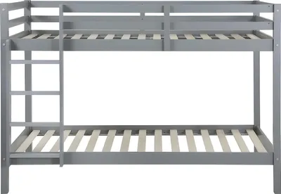 Produktbild von Etagenbett ANICET II - 2 × 90 × 190 cm - Massivholz Kiefer - Farbe grau