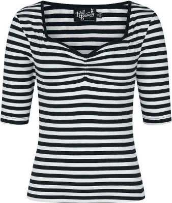 Produktbild von Hell Bunny Langarmshirt Damen Warlock Top schwarz/weiß S
