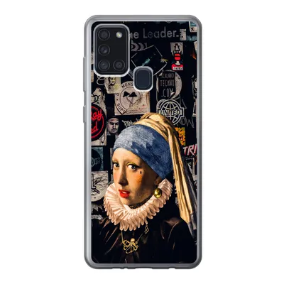Produktbild von MuchoWow® Handyhülle Schutzhülle Hülle für Samsung Galaxy A21s Das Mädchen mit dem Perlenohrring - Tätowierung - Vermeer Silikon Softcase Handy Hülle - Hartschale