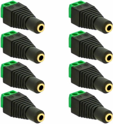 Produktbild von 8X Klinken Buchse 3,5mm Adapter > Terminal Block 2-Pin Schraub Klemmen Vergoldet