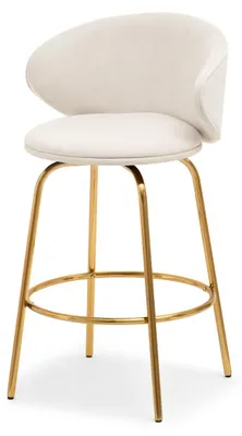 Produktbild von MAGELA gepolsterter Barhocker - creme / gold