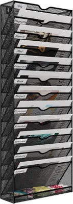 Produktbild von Metallener A4 Wandhänger, Schwarz, Dokumentenhalter, Tijdschriftenorganizer