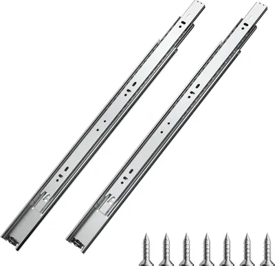 Immagine prodotto di Guide per cassetti VEVOR, 45 cm, portata 45 kg, robuste guide per cassetti con montaggio laterale, guide per cassetti per la sostituzione fai da te