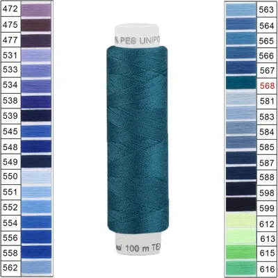100m / 1 Spule Unipoly 120 TEX14x2 Polyester meeresblau