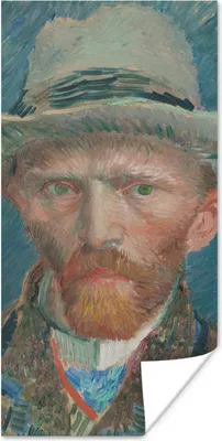 Produktbild von MuchoWow® Poster Selbstporträt 1887 - Gemälde von Vincent van Gogh 60x120 cm - Wandschmuck