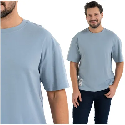 Obrázek produktu pro Tričko – pánské tričko velikosti XL – tričko s krátkým rukávem, modré – tričko oversize – bavlněné tričko