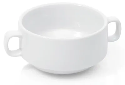 Produktbild von 30x Suppentasse mit Henkelgriffen 260 ml, weiß, Porzellan