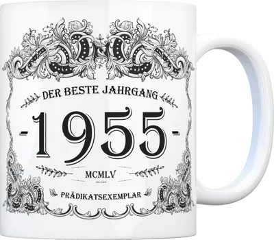 Produktbild von 1955 der beste Jahrgang Kaffeebecher Tasse Kaffeetasse Geburtsjahr Geburtstag