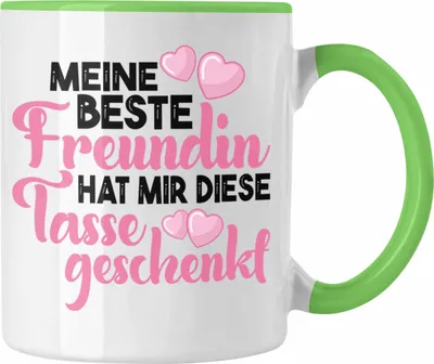 Produktbild von Trendation - Unbiologische Schwester Tasse Geschenk Beste Freundin Geburtstag Lustig Freundinnen Spruch Becher Beste Freundinnen (Grün)