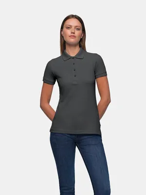 Produktbild von HAKRO Damen Poloshirt Classic 110, karbongrau, L