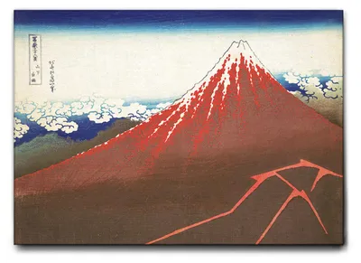 Immagine prodotto di Giallobus - Fuji sopra i fulmini - Hokusai - 140L x 100l cm - Quadro - Tela Canvas Telaio Standard