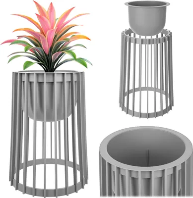 Immagine prodotto di Portafiori bifacciale KADAX 54 cm platino + inserto