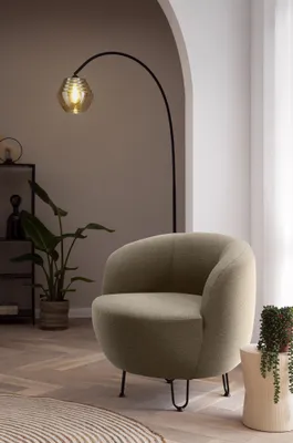 Produktbild von DOMO Collection Sessel Denver, ovaler Polstersessel, Loungesessel, bodenfreies Design, Relaxsessel, 72 x 76 x 72 cm (BxTxH), braun