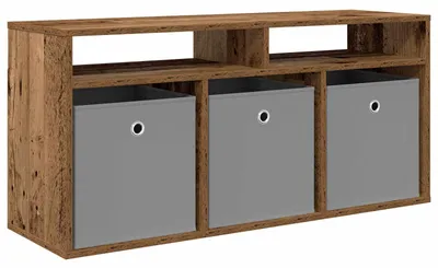 Image de Meuble bas à tiroirs en bois ancien 102 x 32 x 48,5 cm
