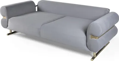 Immagine prodotto di Lussuoso divano a tre posti grigio con schienale regolabile e funzione letto