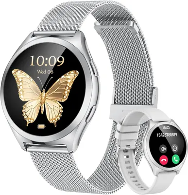 Produktbild von Smartwatch Damen mit 1.27" Touchscreen Fitnessuhr mit Telefonfunktion Herzfrequenz Blutdruck Schlafmonitor 110+ Sportmodi IP68 für Android iOS
